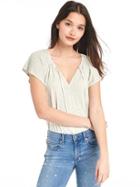 Gap Women Drapey Flutter Sleeve Top - Heather Grey