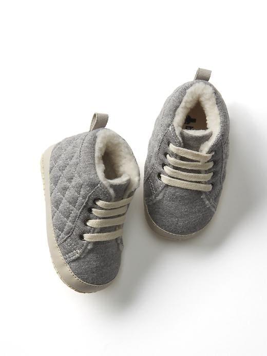 Gap Cozy Quilted Hi Top Sneaker - Grey Heather