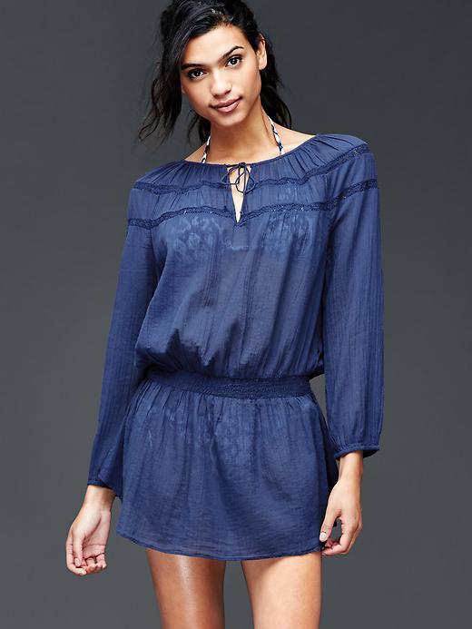 Gap Women Long Sleeve Smock Cover Up - Comet Blue