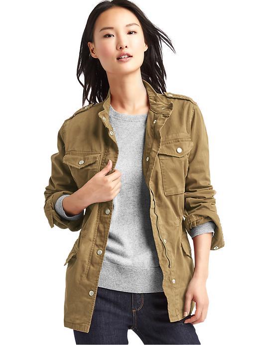 Gap Women Classic Utility Jacket - Cream Caramel