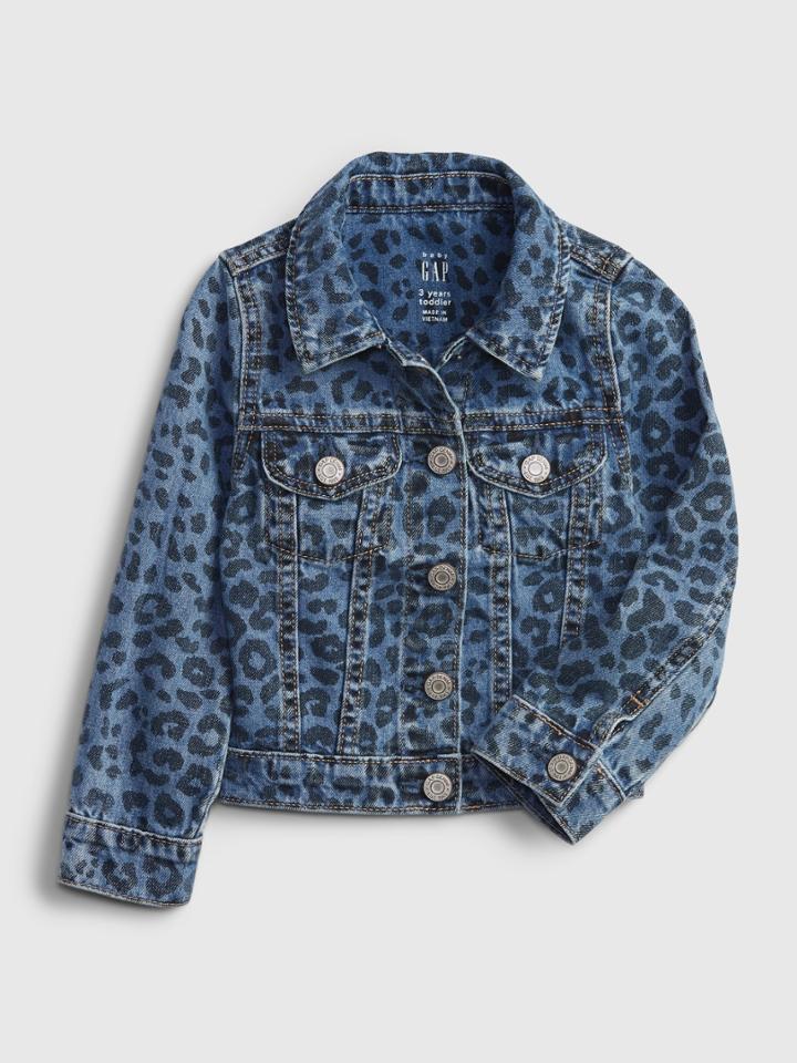 Toddler Leopard Print Icon Denim Jacket
