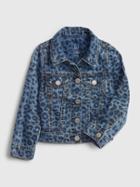 Toddler Leopard Print Icon Denim Jacket