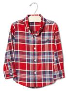 Gap Plaid Button Down Shirt - Pure Red