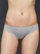 Gap Women Breathe Bikini - Light Heather Gray Stripe