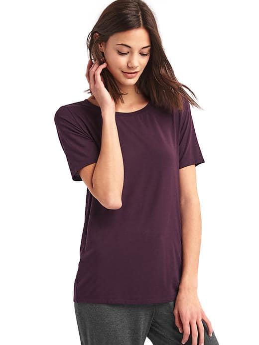 Gap Women Pure Body Modal Short Sleeve Tee - Rich Wine