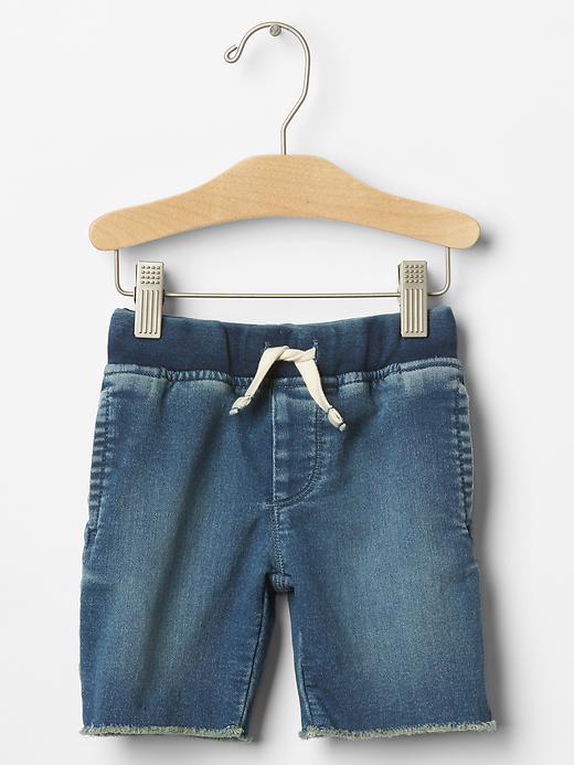 Gap 1969 Pull On Knit Denim Shorts - Light Wash