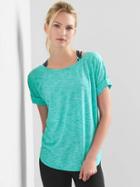 Gap Women Breathe Slub Roll Sleeve Tee - Tsunami Blue