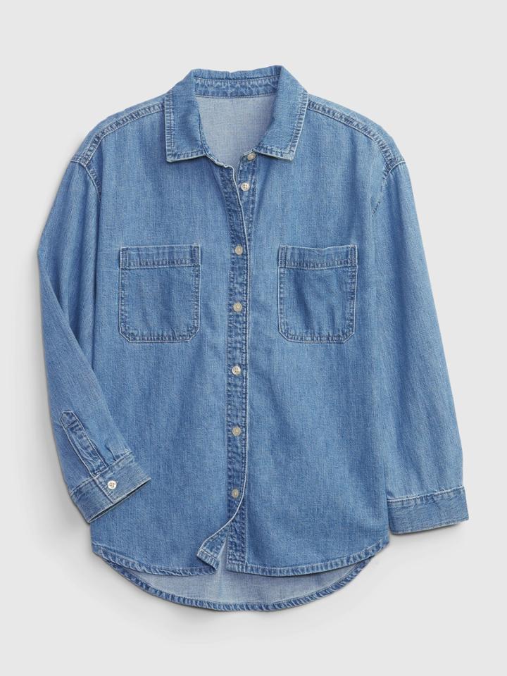 Kids Denim Shirt With Washwell