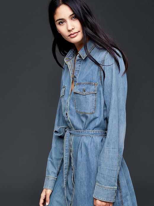 Gap Women 1969 Western Denim Shirtdress - Medium Indigo
