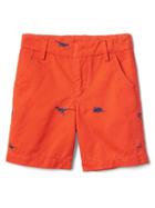 Gap Flat Front Twill Shorts - Orange Pop