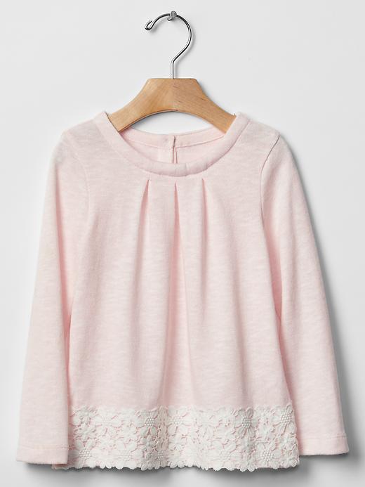 Gap Floral Crochet Border Top - Pink Cameo