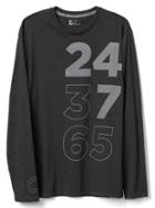 Gap Men Gdry Long Sleeve Graphic Tee - True Black