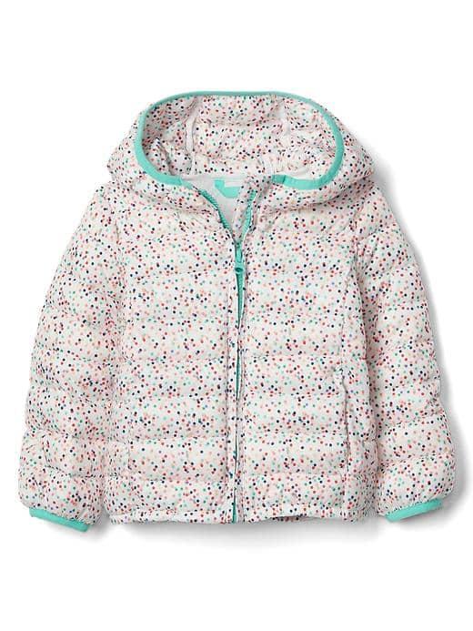 Gap Coldcontrol Lite Print Puffer Hoodie - Mix Dot Print