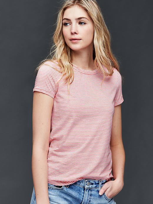 Gap Vintage Wash Stripe Crewneck Tee - Dark Orange