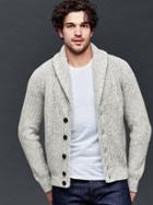 Gap Men Marled Shawl Cardigan - Creamy Marle