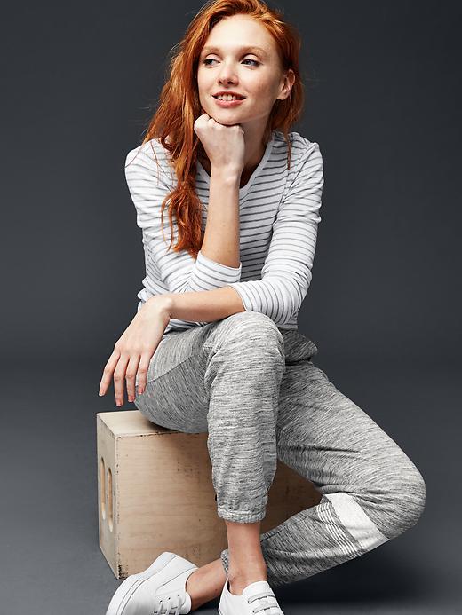 Gap Women Active Stripe Sweatpants - Space Dye Grey
