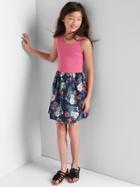 Gap Mix Fabric Tank Dress - Floral Print