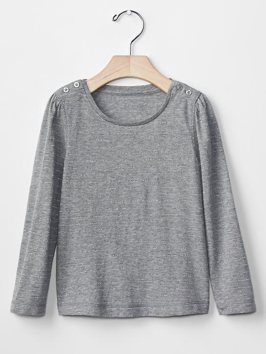 Gap Shimmer Stripe Top - Grey Heather