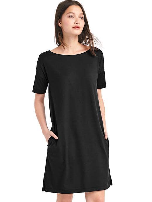 Gap Women Boatneck Tee Dress - True Black