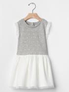Gap Mix Fabric Dot Sweatshirt Dress - Ivory Frost