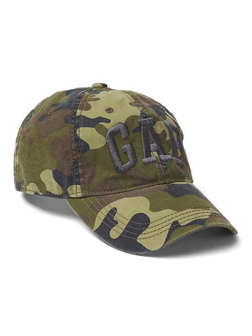 Gap Men Logo Camo Baseball Hat - Green Camo
