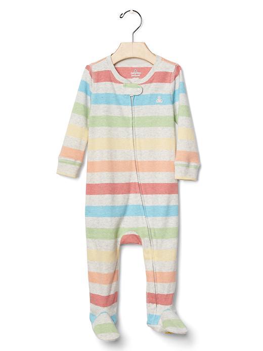Gap Personalitees Footed Zip One Piece - Multi Stripe