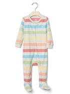 Gap Personalitees Footed Zip One Piece - Multi Stripe
