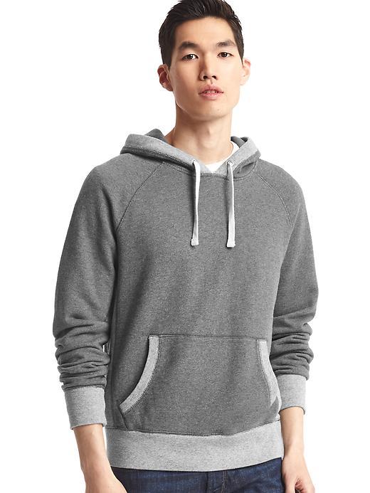 Gap Men End On End Pullover Hoodie - Charcoal Gray