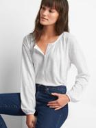 Gap Slub Splitneck Top - White