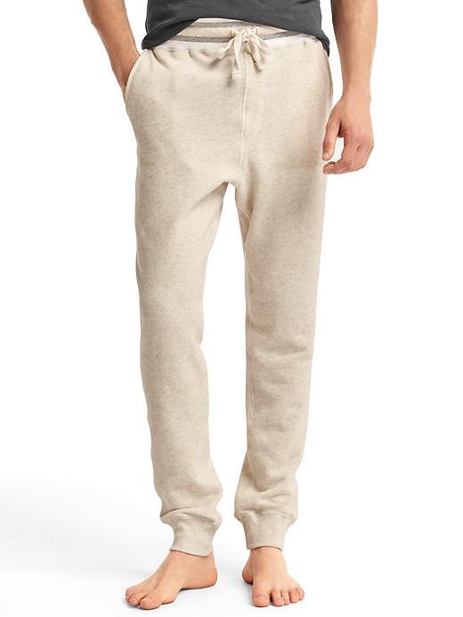 Gap Men Textured Terry Sweats - Oatmeal Heather