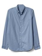 Gap Men Poplin Overdye Standard Fit Shirt - Sky Blue