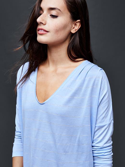 Gap Scoop Neck Stripe Tunic - Bicoastal Blue