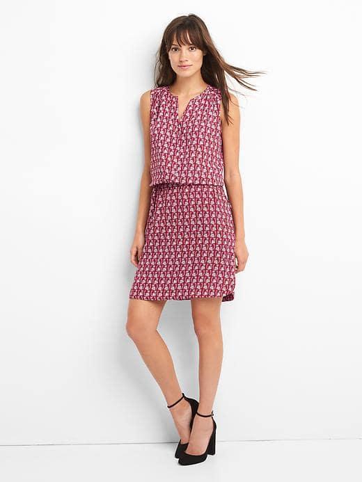 Gap Women Sleeveless Tie Waist Shirtdress - Kidney Bean