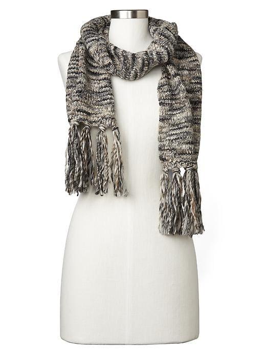 Gap Women Multi Color Marled Fringe Scarf - Grey Multi