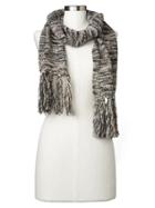 Gap Women Multi Color Marled Fringe Scarf - Grey Multi