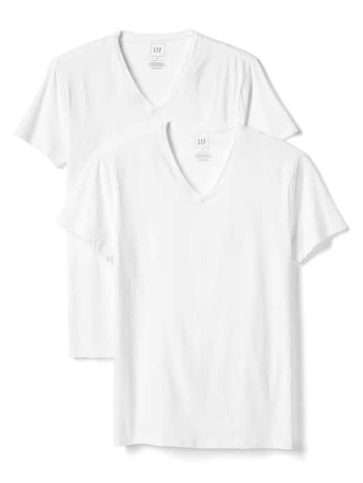 Gap Men V Neck Tee 2 Pack - White