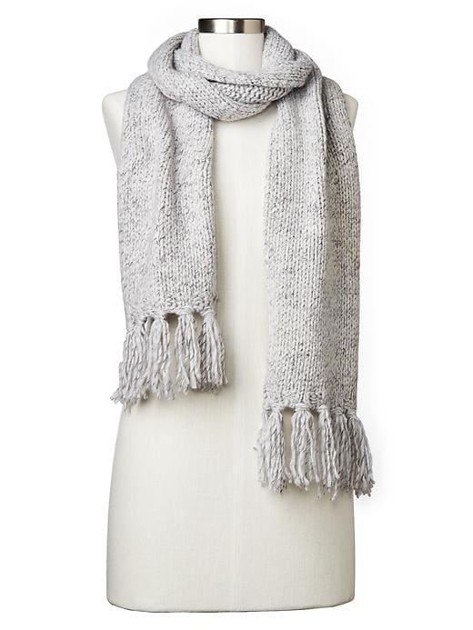 Gap Women Marled Fringe Scarf - Heather Grey
