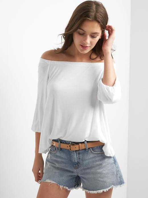 Gap Women Drapey Off Shoulder Modal Top - White