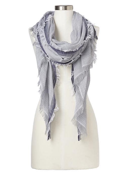 Gap Women Drapey Fringe Open Weave Scarf - Light Grey