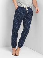 Gap Women Stripe Slub Pj Joggers - Ikat Blue