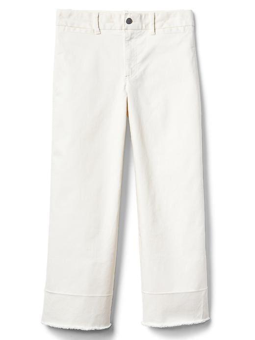 Gap Women Wide Leg Crop High Rise Chinos - Snow Cap