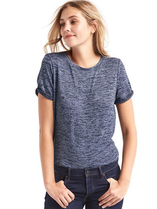 Gap Softspun Knit Roll Sleeve Tee - Dark Night