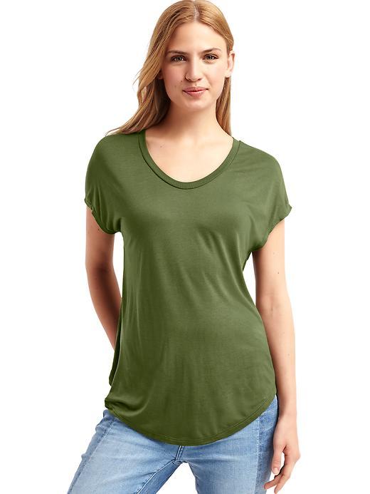 Gap Cap Sleeve Scoop Tee - Army Jacket Green