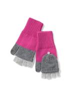 Gap Women Merino Wool Blend Convertible Colorblock Tech Mittens - Dark Night