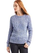 Gap Cable Knit Crewneck Sweater - Blue Twist