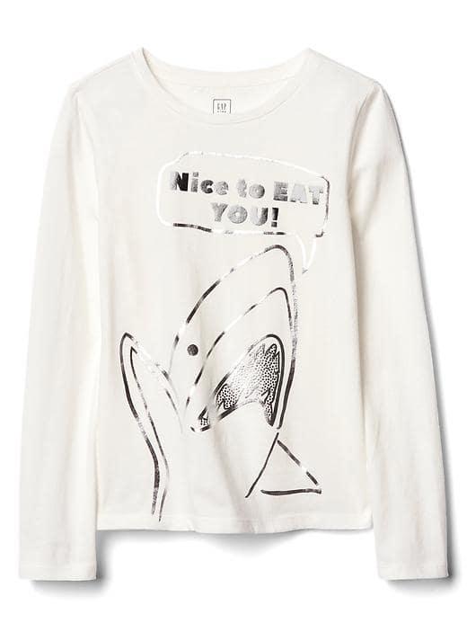 Gap Embellished Graphic Long Sleeve Tee - New Off White