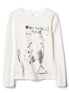 Gap Embellished Graphic Long Sleeve Tee - New Off White