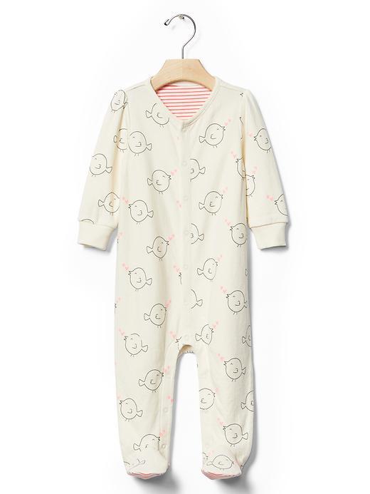 Gap Organic Lovebird Footed One Piece - Ivory Frost