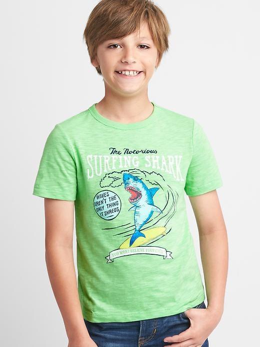 Gap Graphic Short Sleeve Slub Tee - Julep Green