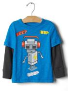 Gap 2 In 1 Gamer Graphic Tee - Atomic Blue 17 4436 Tn